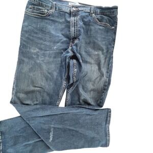 Mens Levi Strauss & Co. Signature 38x32 Slim Fit Jeans Dark‎ Wash Denim